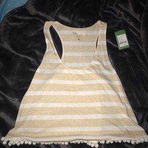 Lilly Pulitzer Light tan/white striped tank top